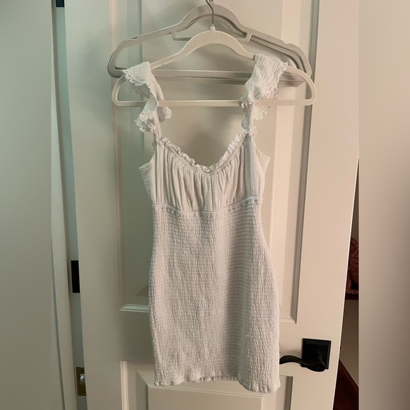 Majorelle white ruched summer mini dress. - Picture 1 of 4